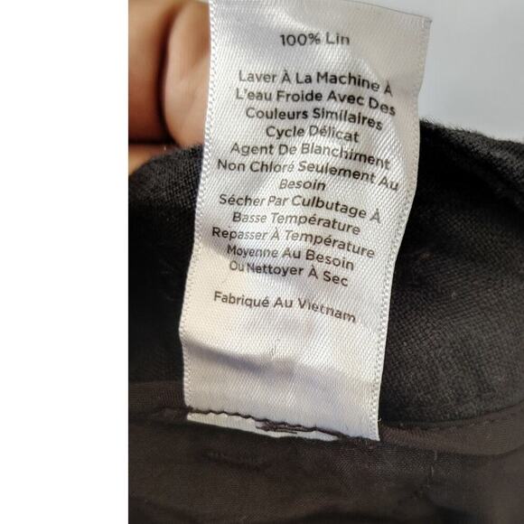 Talbots Black 100% Wide Leg Linen Pants Size 24W Windsor Curvy - Picture 6 of 7